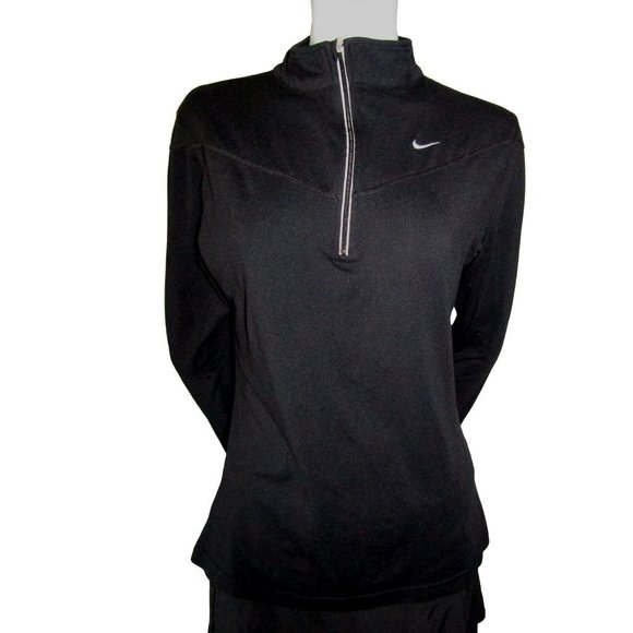 Nike Tops - Nike Black Light Fleece and Mesh Top Large